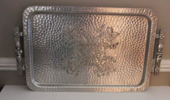 Great Vintage Hammered Aluminum Tray