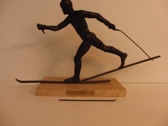 Miniature Bronze Of Skier