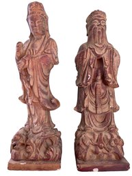 Pair Of 25' Heavy Plaster , Chinese Sculptures.