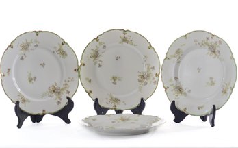 HAVILAND LIMOGES SCHLEIGER 52K CHINA DINNER PLATES (4)