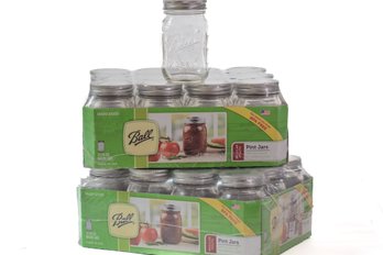 (2) CASES DOZEN 16oz (Pint) BALL MASON CANNING JARS