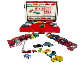 1966 Miniature Cars Carrying Case By Mattel, Vintage Toy Cars & 1969 Hot Wheels Collector's Catalog