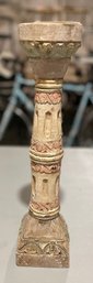 Carved Wood Candle Holder