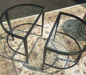 Set Of Glass Top, Metal , Indoor/Outdoor Tables