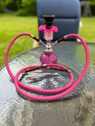 Hookah Art Glass Pink Pipe For Two