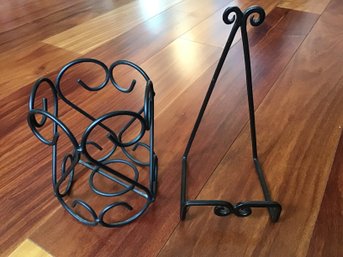 Iron Large Jar Candle Holder And Iron Plate/ Book Stand