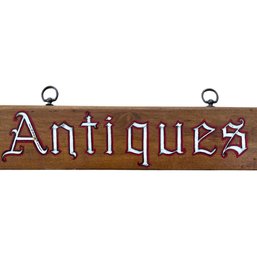 Hand Painted Vintage Antiques Sign