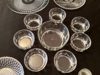 Arcoroc France Salad Bowl Set Serving Platters Votive Holders And Vintage Dish