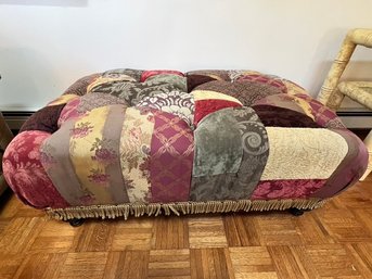 Crazy Quilt Ottoman With Fringe, So FUN!