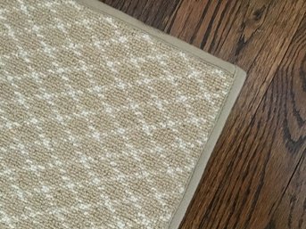 Cut And Bound Wool Beige/ Cream Lattice Patterned Area Rug, Most Likely Stark - 8x10