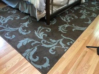 Large Area Rug With Swirl Accents