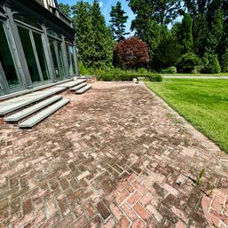 Over 800 SF Of Vintage Brick Patio - Set In Mortar