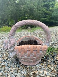 Vintage Cement Basket Planter