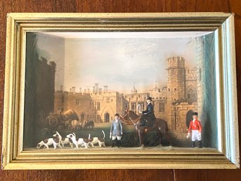 English 3D Diorama Berkeley Castle Hunt Scene In Shadowbox Frame