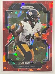 2021 Panini Prizm Bud Dupree Red Cracked Ice Prizm Card #7