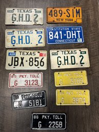 Vintage Automobile License Plates Of New York - Texas - Connecticut - Parkway Toll  1979-86   C2