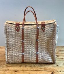 Large Retro Woven Picnic Basket Style Bag