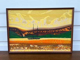 Framed 1970s Nautical Scene -