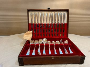 Community Plate Flatware Service For 12 - 87 Pieces, Monogrammed 'S'