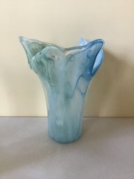 Murano Blue Wave Vase