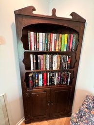 Corner Cabinet, Colonial Style, 3 Shelf, With 2 Shelf Cabinet Below