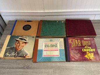 Lot Of 6 Bing Crosby Record Albums, Many Have Multiple Records