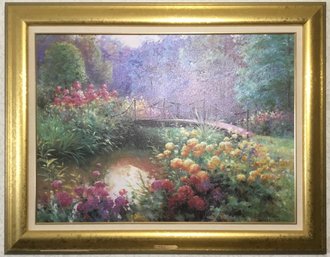 Colorful Oil Signed By Charles Zhan, Millbrook Crossing
