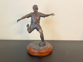 Maitland-Smith Bronze Patina & Brass Soccer Player