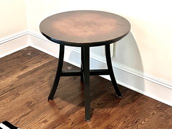 Crate And Barrel Round Copper Top Occasional Table