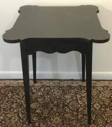 Black Wooden Scalloped Nite Stand, Table.