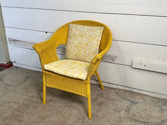 A Beautiful Yellow Wicker Chair, Perfect Accent Chair!