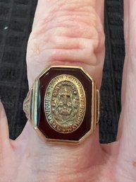 10 Kt Yellow Gold St. Saviours Of Brooklyn High School Ring, 1947