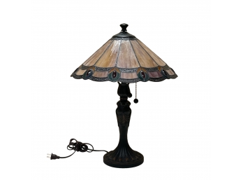A DALE TIFFANY Slag Glass Table Lamp - 16'W X 22'H.