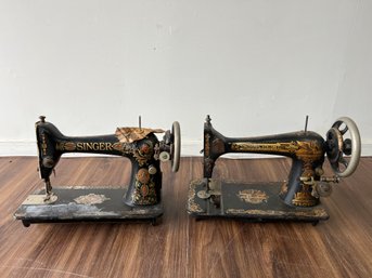 Pair Of Antique Singer Sewing Machines