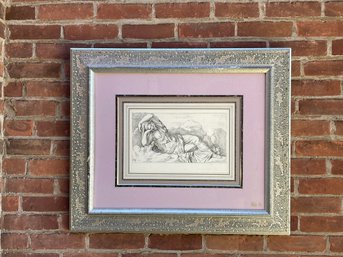 Framed Etching Print In Beautiful Frame