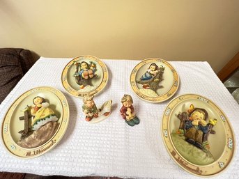 Goebel Resin Plaques, 2 Goebel Statues