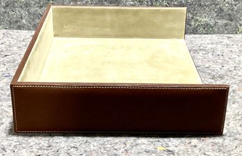 Faux  Leather And Suede Desk Organizer