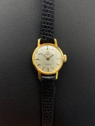 Gorgeous 1967 Omega Ladies Wrist Watch In 18k Yellow Gold