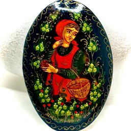 Vintage Handmade Folk Art Pin