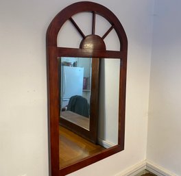 Spoked Mirror With Wood Trim