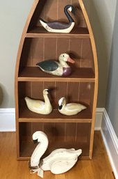 Collection Of Wooden Ducks, Geese, Swans