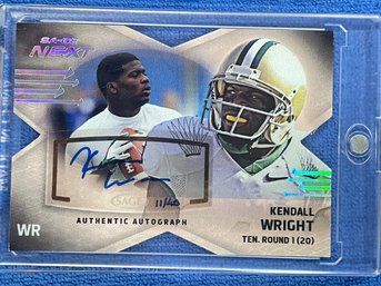 2012 Sage Next Authentic Autograph Kendall Wright Signed Die-cut Card #sA-49