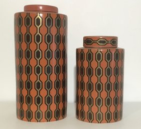 MCM Ceramic Canisters With Lids.