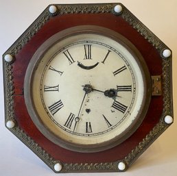 Antique - 1865 - S B Jerome Octagon Lever Clock - New Haven CT - Son Of Chauncey