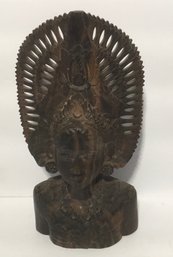 Hand Carved Balinese Bust Sculpture.