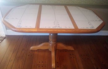 Tile Top Dining Table With One Leaf