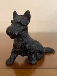 Petite Cast Iron Seated Scottish Terrier Dog Figurine