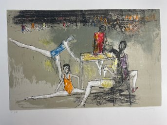 Jean Jansem ,  ' Dancers' Lithograph Pencil Signed And Numbered 55/120