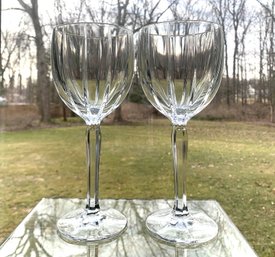 Pair Of Marquis By Waterford Crystal Omega All Purpose Large Wine Glasses