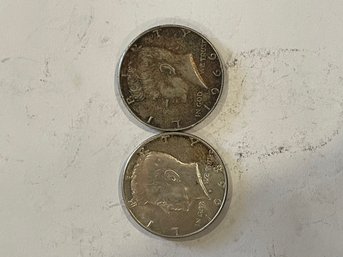 2 - Kennedy Half Dollars   1966 And 1968
